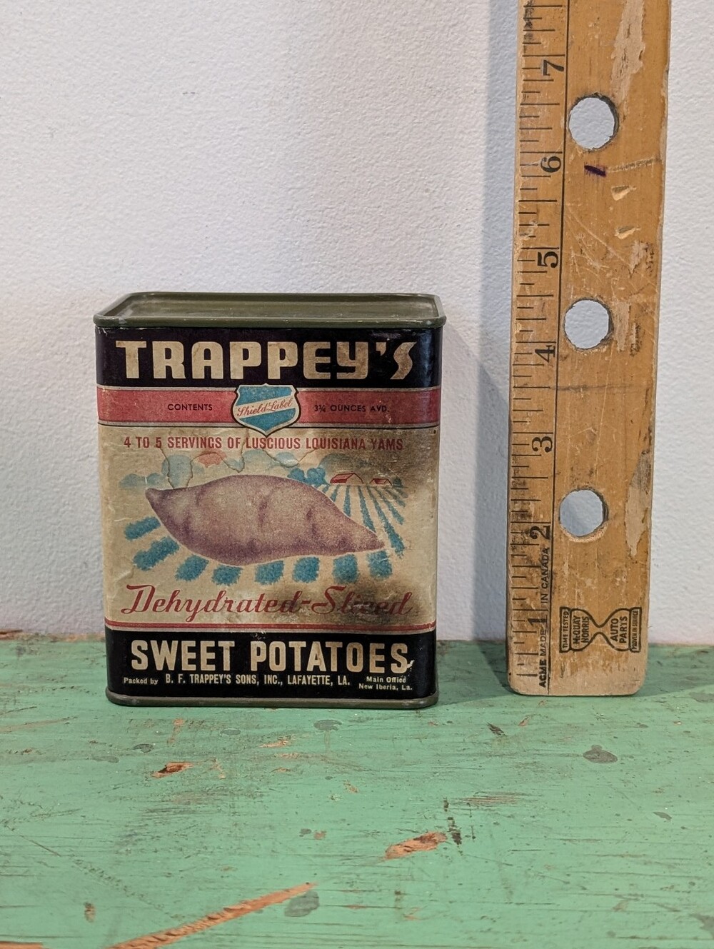 1940's Trappey's Dehydrated Sweet Potatoes Tin - Still Sealed - Full - Unused!